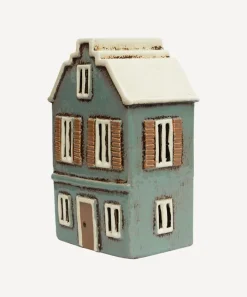 Alsace Tea Light House with Shutters Blue