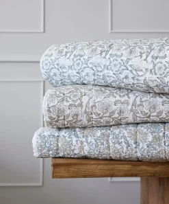Athena Handblock Blue Coverlet Small