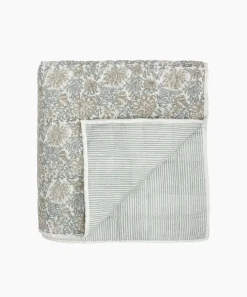 Athena Handblock Blue/Natural Coverlet Large