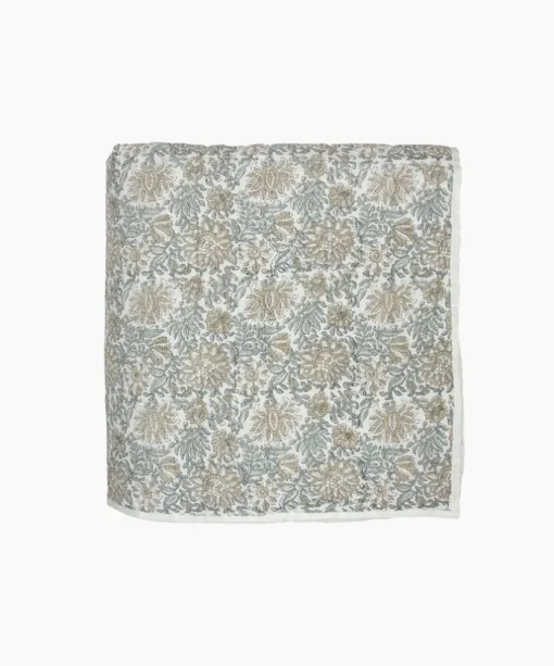 Athena Handblock Blue/Natural Coverlet Large