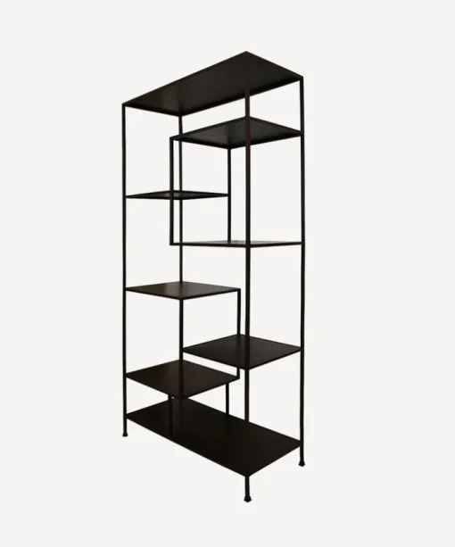 Black Metal Staggered Shelf