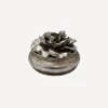 Camelia Large Round Trinket Box Pewter Finish