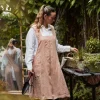 Cross Back Apron Pale Pink Stonewashed Linen