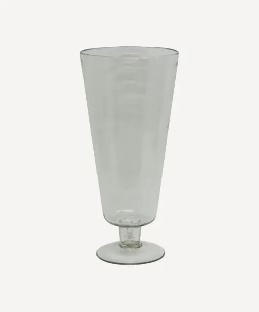 Dappled Clear Urn Vase on Stand