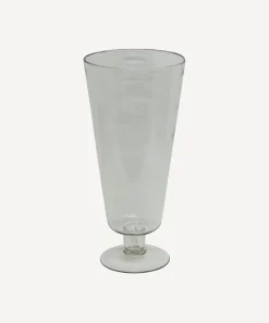 Dappled Clear Urn Vase on Stand