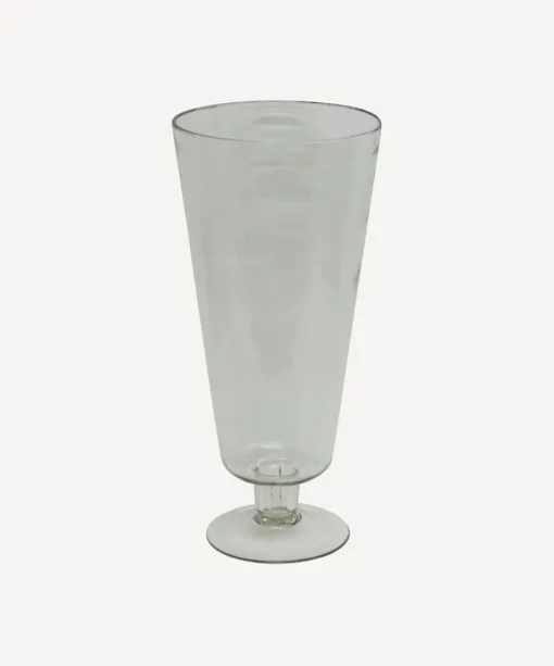 Dappled Clear Urn Vase on Stand