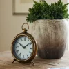 Desk Clock Antique Gold