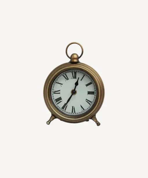 Desk Clock Antique Gold