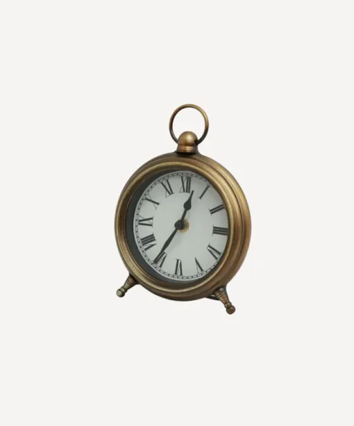 Desk Clock Antique Gold