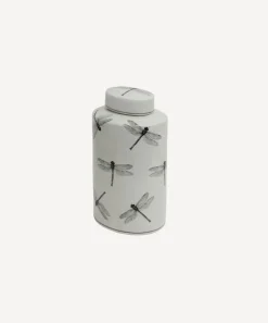 Dragonfly Oval Lidded Jar
