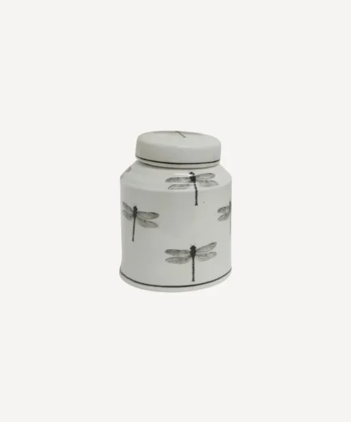 Dragonfly Round Lidded Jar