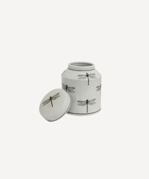 Dragonfly Round Lidded Jar