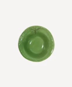 Dragonfly Stoneware Green Salt Bowl