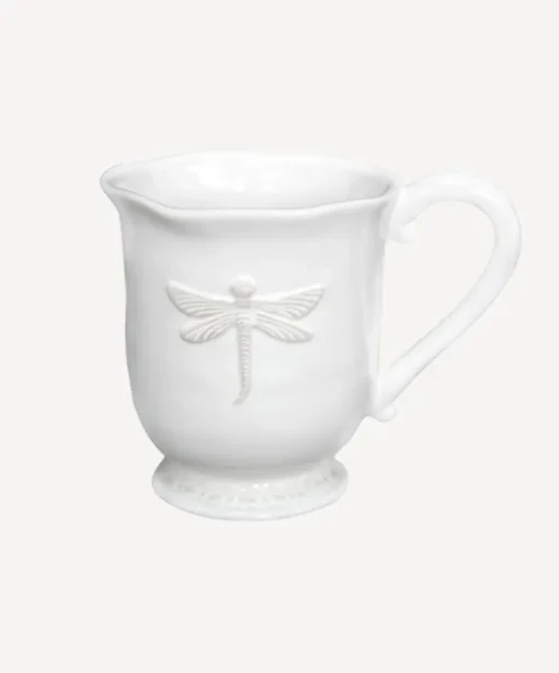 Dragonfly Stoneware White Mug