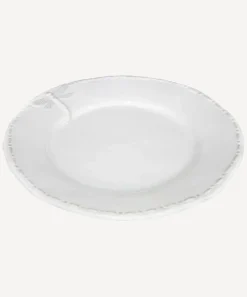 Dragonfly Stoneware White Dinner Plate