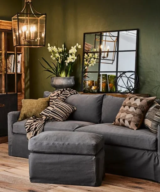Dume Ottoman Graphite Cotton