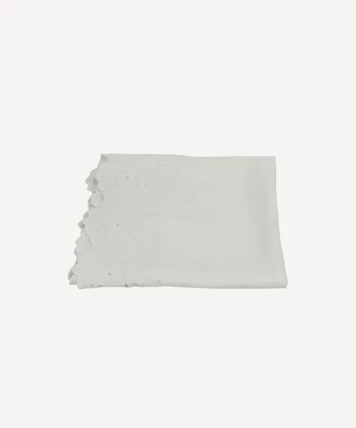 Embroidered Table Runner White