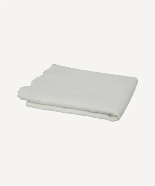 Embroidered Tablecloth White Large