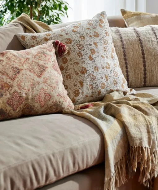 Faded Filagree Print Cushion Cover