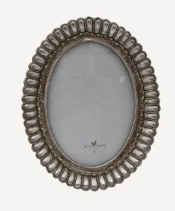 Fanned Oval Photo Frame Pewter Finish 5x7"