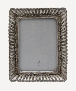 Fanned Rectangle Photo Frame Pewter Finish 5x7"
