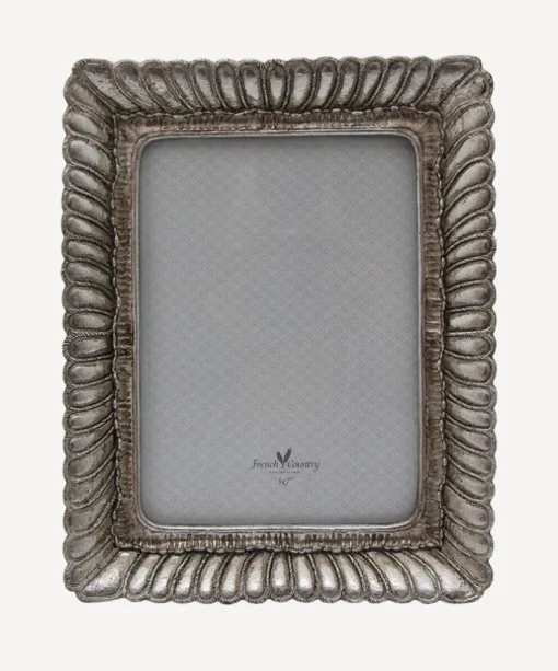 Fanned Rectangle Photo Frame Pewter Finish 5x7"