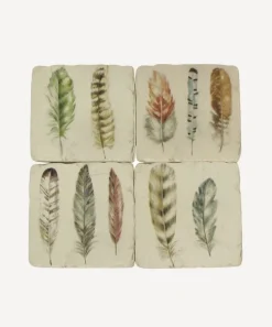 Feather Resin Coasters (4PC)