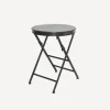 Folding Side Table Short Black