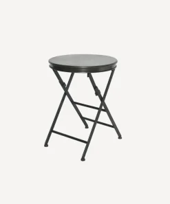 Folding Side Table Short Black