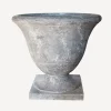Footed Urn with Square Base Lava Raw Grey