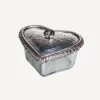 Glass Heart Box With Rose