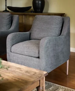 Henry Slip Cover Carver Chair Grey