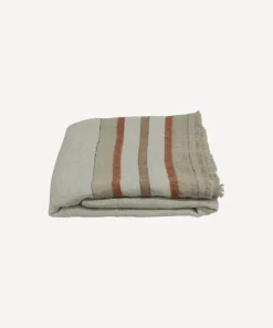 Herringbone Stripe Linen Throw Natural