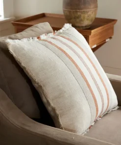 Herringbone Stripe Linen Cushion Cover Natural