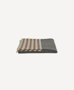 Herringbone Stripe Throw Black Spice