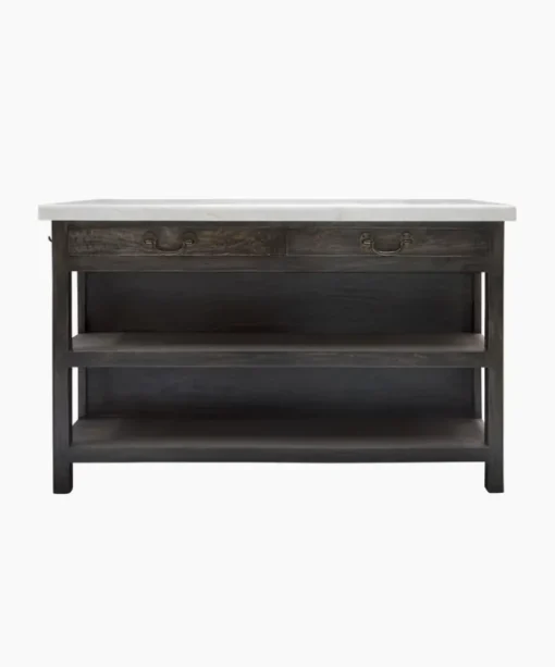 Lars Aged Black Kitchen Island Large