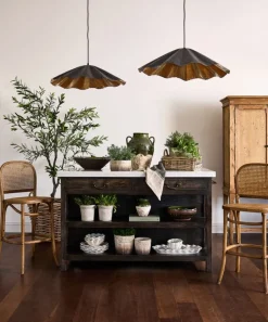Lars Aged Black Kitchen Island Large