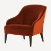Lupita Rust Velvet Lounge Chair