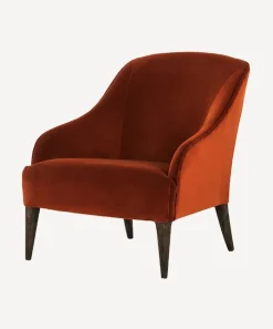 Lupita Rust Velvet Lounge Chair