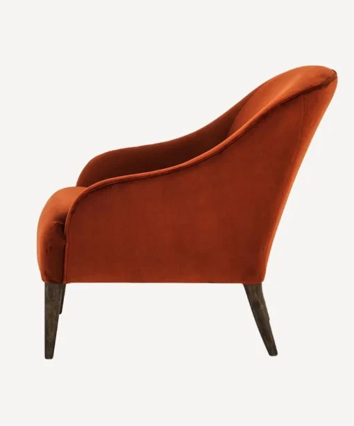 Lupita Rust Velvet Lounge Chair