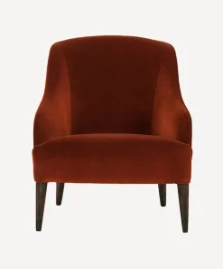 Lupita Rust Velvet Lounge Chair