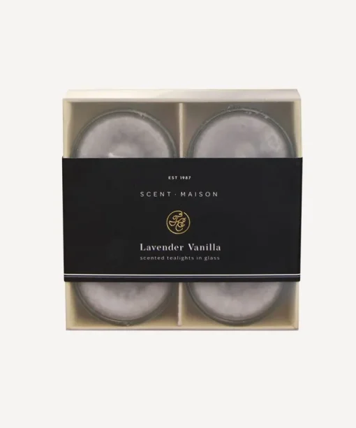 Maison Glass Tealights Lavender Vanilla (4PC)