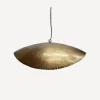Masaomi Crimped Edge Pendent Gold Small