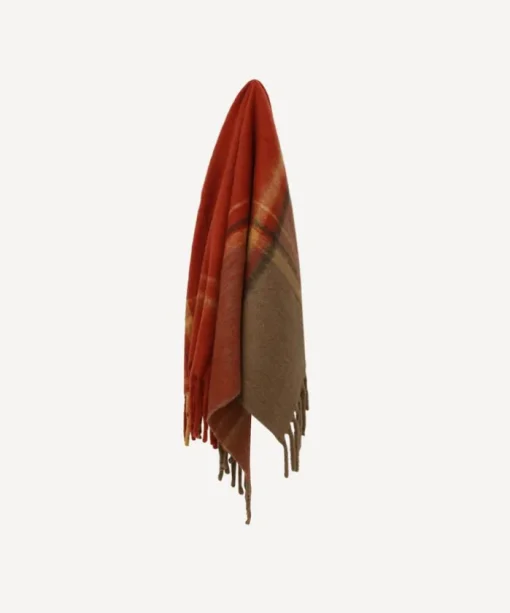 Paprika Plaid Tassel Throw