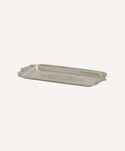 Rectangle Silver Tray with Beading