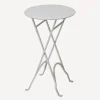 Round Narrow Side Table Cream
