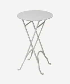 Round Narrow Side Table Cream