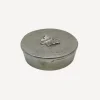 Round Silver Box with Bee Design