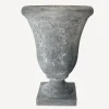Small Bell Shape Urn with Base Lava Raw Grey
