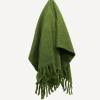 Solid Fringed Sage Green Throw